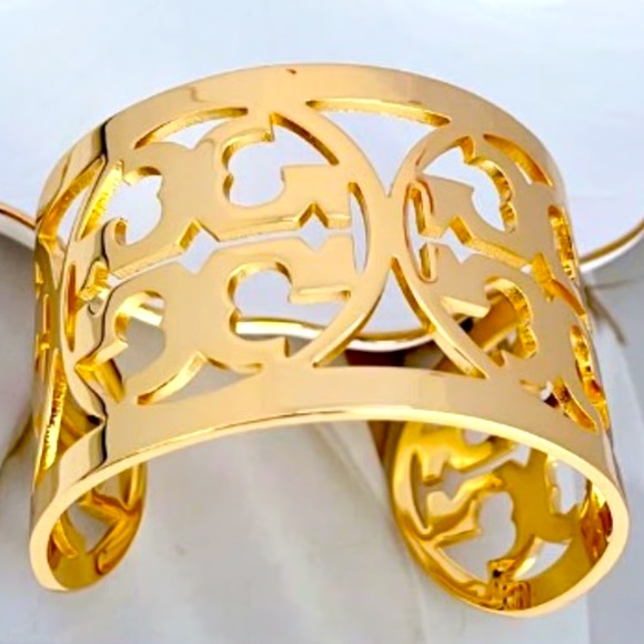 TORI BURCH LARGE , DOUBLE TT CUT OUT LOGO,CUFF BRACELET. - Picture 7 of 8